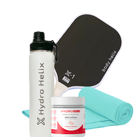 Pickleball Paddle, Hydro Helix, Water Bottle, and Towel | Body Helix