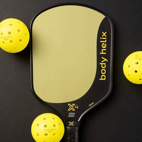 body helix X4 kevlar pickleball paddle and balls