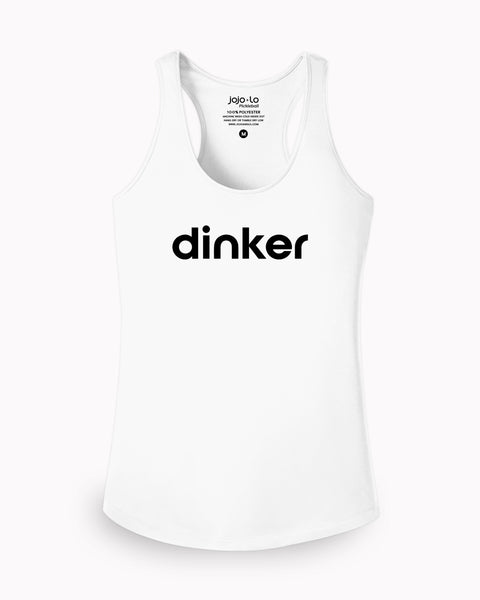 Dinker Pickleball Tank Top Women's White Performance Fabric